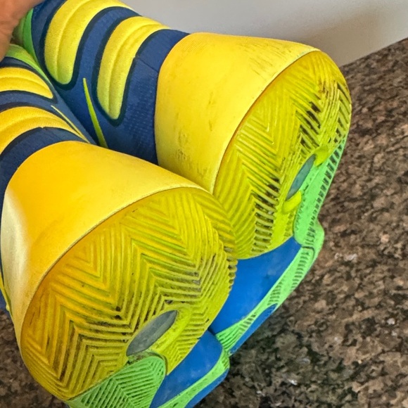 Nike 2015 Hyperdunk Zoom Blue and Neon Green High-Top Sneakers EUC 10.5 - Picture 11 of 13
